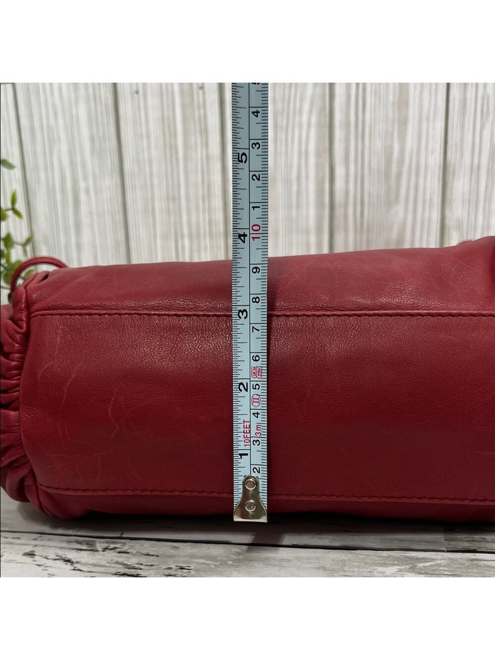 Gerard Darel Red Leather Satchel Shoulder Crossbody Bag 24h Mini Designer Purse - Picture 8 of 13